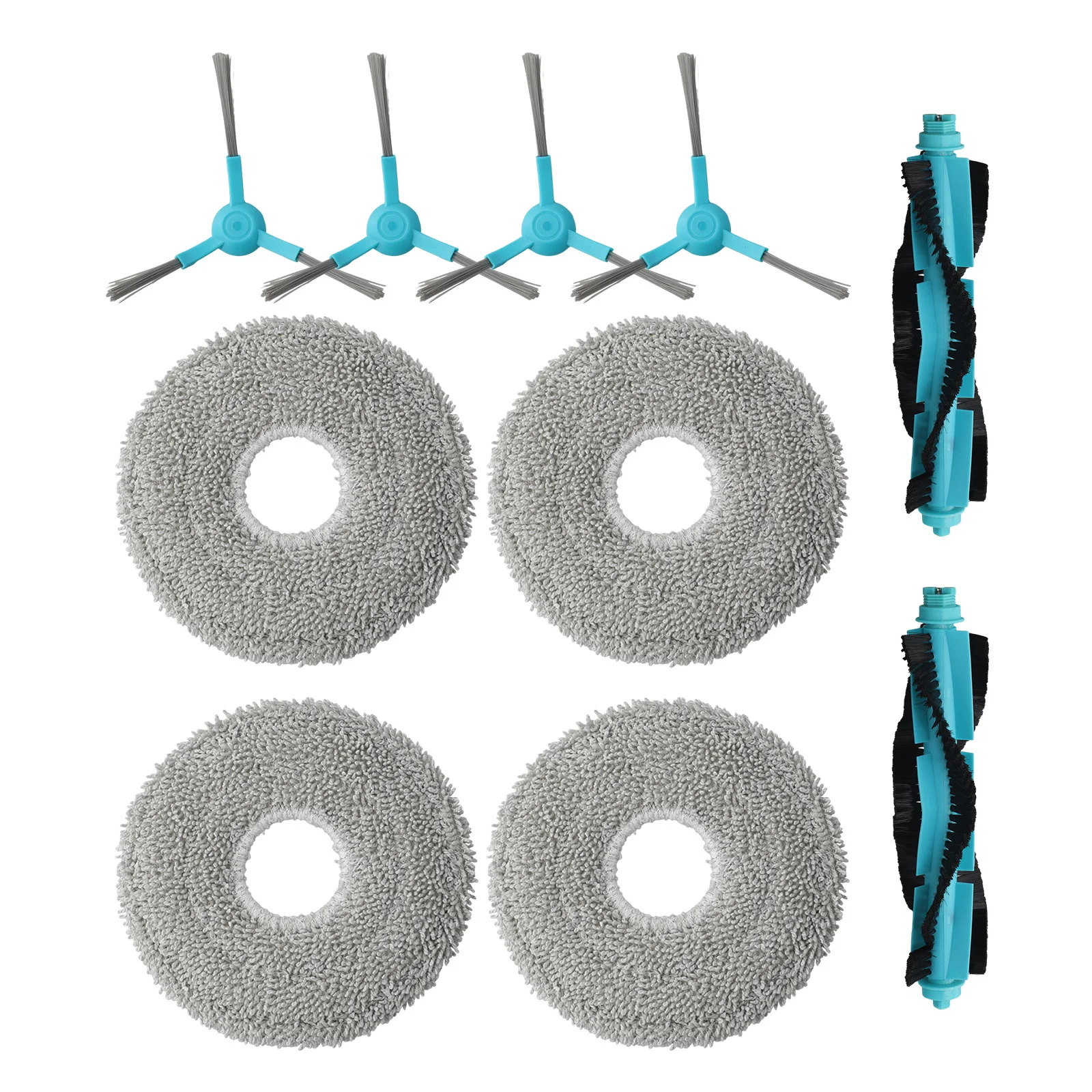 Complete Mop Cloth and Side Brushes Set for Cecotec For Conga 20090 ProAI Maintain Clean and Hygienic Floors Effortlessly