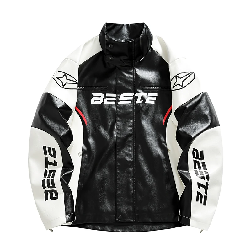 

Youth Outdoor Fashionable Handsome Imitation Leather Jacket Comfortable and Versatile Windproof Breathable Autumn Winter Coat