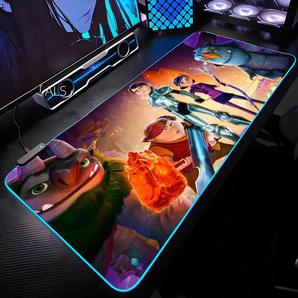 

Anime T-Trollhunters Mouse Pad RGB Backlit Mouse Pad Laptop Mouse Pad Laptop Gamer Computer Desk Gaming Accessories
