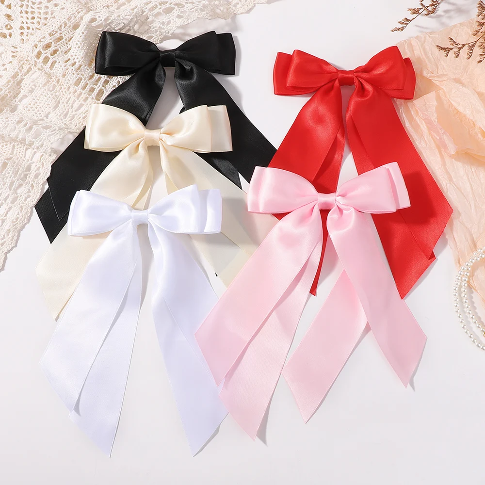 10 Stück Haarspangen in zufälliger Farbe für Damen und Mädchen, süße Schleifen-Haarspangen, Pferdeschwanz-Haarspangen, elegante Haarspangen, modischer Kopfschmuck