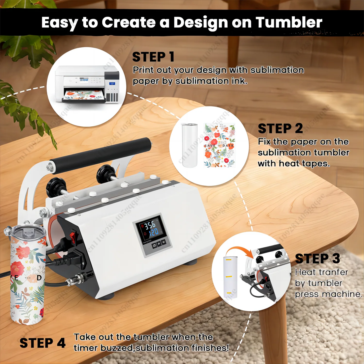 10 bis 30 Unzen Tassen- und Becher-Heißpresse mit Touchscreen, DIY-Geschenk, Keramikbecher-Heißpresse, Sublimations-Transfer, automatische Druckmaschine – Detail 3
