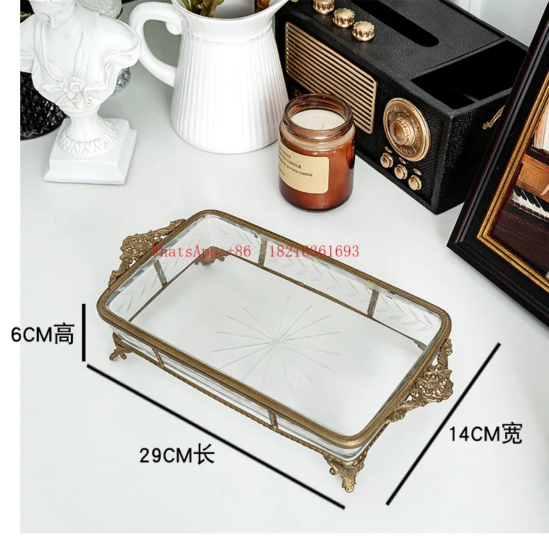 2026NEW Imported Brass Court Light Luxury High-end Living Room Coffee Table, Creative Fruit Plate, Candy Aromatherapy Tea Tray