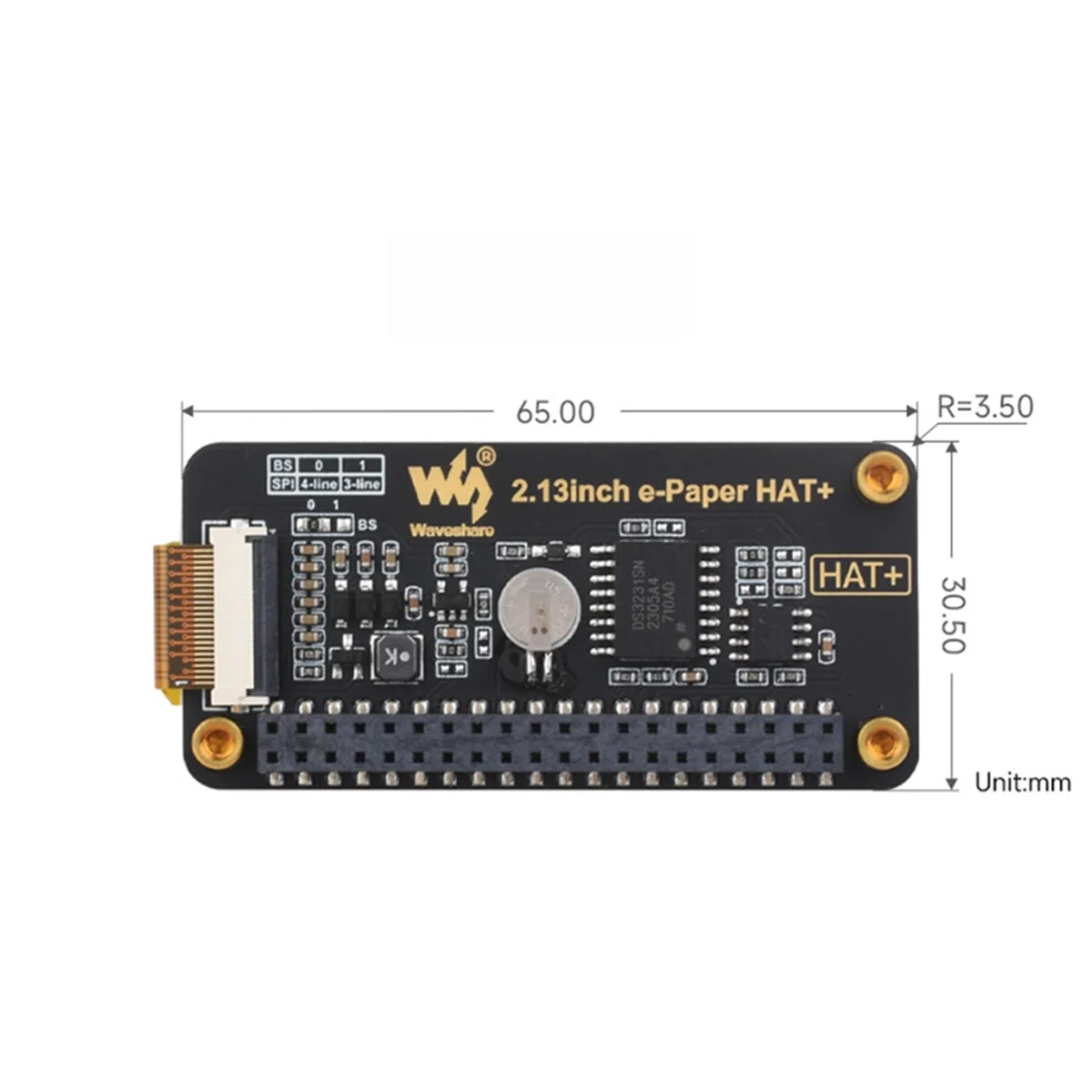 

Waveshare 2.13 Inch E-Ink Display Module HAT+ 250x122 E-Paper Screen for Raspberry Pi Series Mainboard Jetson Nano Sunrise X3