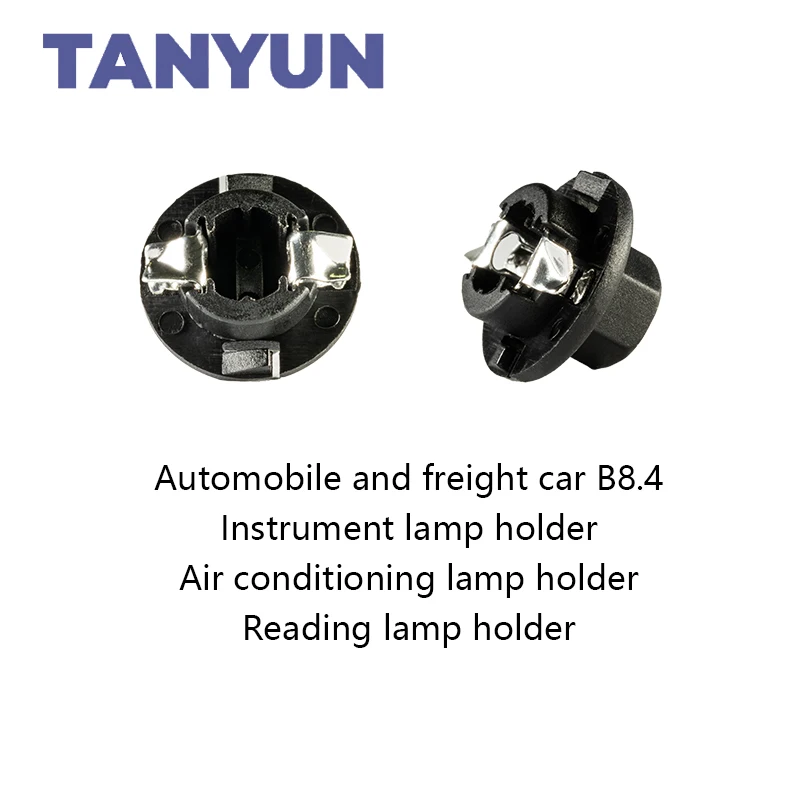 TANYUN Signal Lamp B8.4D Twist Socket Instrument Panel Cluster Socket Lamp Holder Base PC74 B8.4D Socket Black Car Bulbs Base