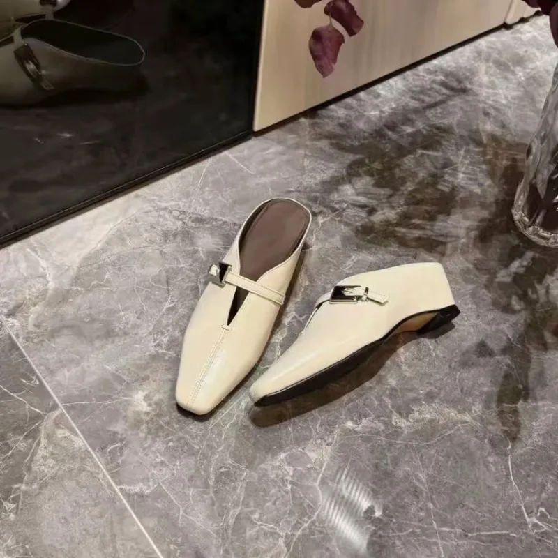 

Summer Baotou Half Slippers for Women To Wear Non-slip Slip-on Lazy Wedge Small Leather Shoes