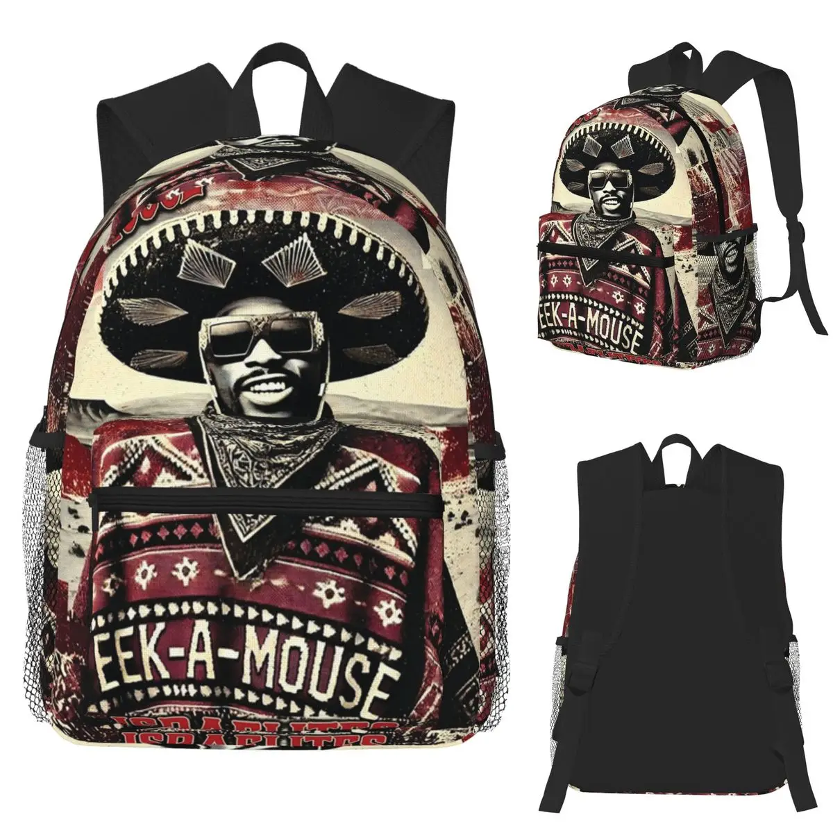 

Eek-a-mouse Sticker Student Backpack School Bag Hiking Travel Daypack for Boys Girls Fashion Bookbag Shoulder Bags