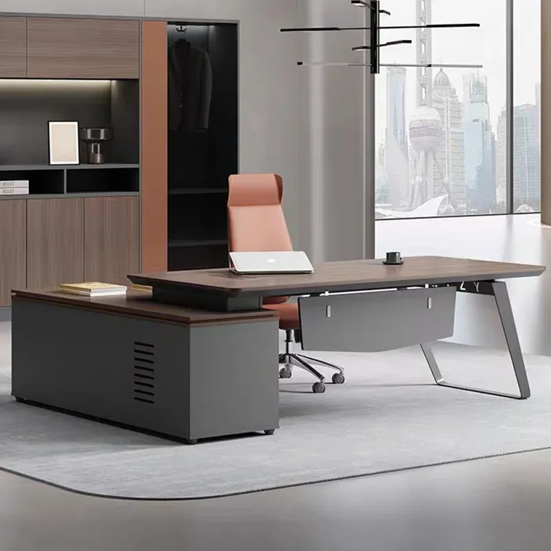 office desk and chair combination President's desk, large desk, office new Chinese light luxury boss desk
