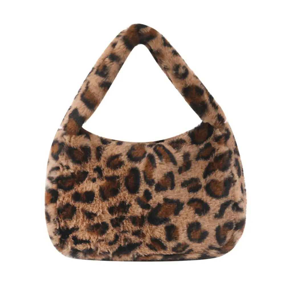 Korean Zebra Pattern Leopard Print Bags Soft Furry Fluffy Women Underarm Bags Retro Handbags Women