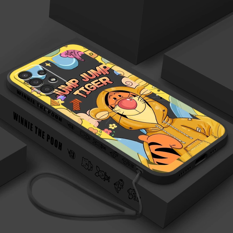 Disney Tigger Winnie Pooh For Samsung A72 A54 A53 A52 A42 A34 A32 A25 A24 A23 A22 Liquid Left Rope Phone Case