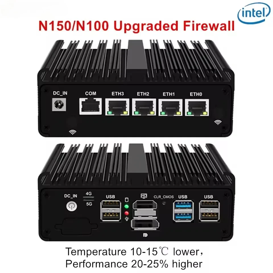 

Firewall Appliance Upgraded Version Intel N150 J5005 N6210 Fanless Mini PC 4xi226-V 2.5G Solid Computer Proxmox pfSense OPNsense