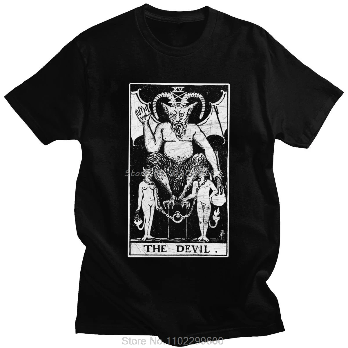 Novelty The Baphomet Devil Tarot Card T-Shirt Casual Fitness T Shirt Cotton Tops Tees Men's Clothing Oversized Unisex Tshirt