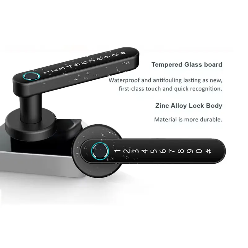Biometric Fingerprint Password Smart Handle Door Lock for Bedroom Home Wood Smart Door Lock Smart Lock