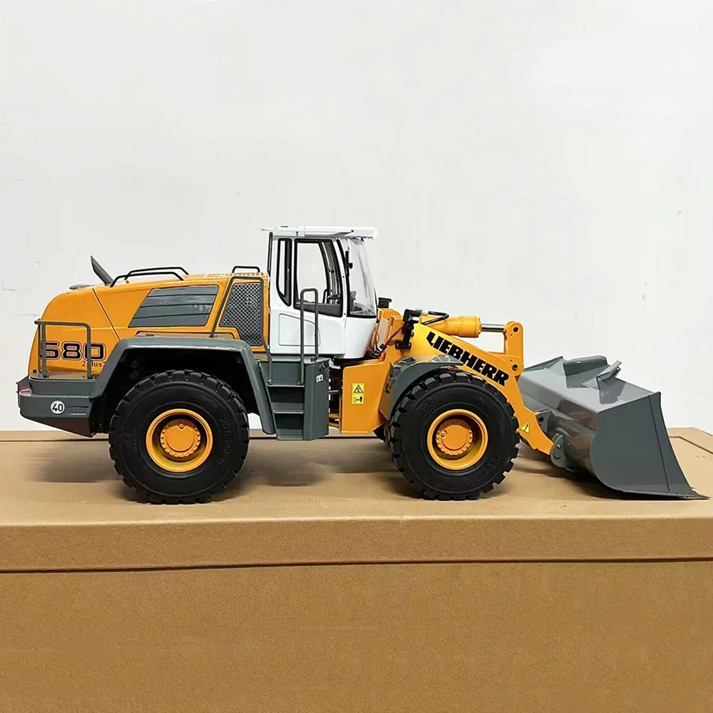 Liebherr 580 1/14 RC Hydraulic Wheel Loader Model with Lighting and Sound System Metal RTR Loader Remote Control Car Model Toy