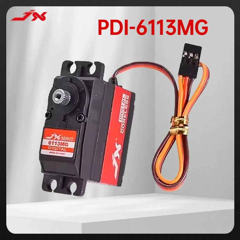 

JX RC Servo PDI-6113MG Digital Coreless Servo - 13.8KG@6V Torque, 0.103sec/60°, 2BB Metal Gear JR Connector RC Parts