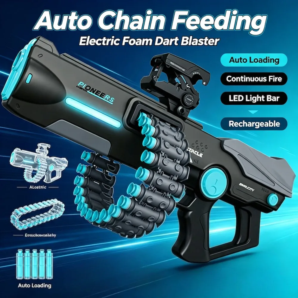 Dual Mode Electric Manual Dual Mode EVA Soft Bullet Gun Toy Full Automatic Shot with Scope for Outdoor Games Christmas Gifts