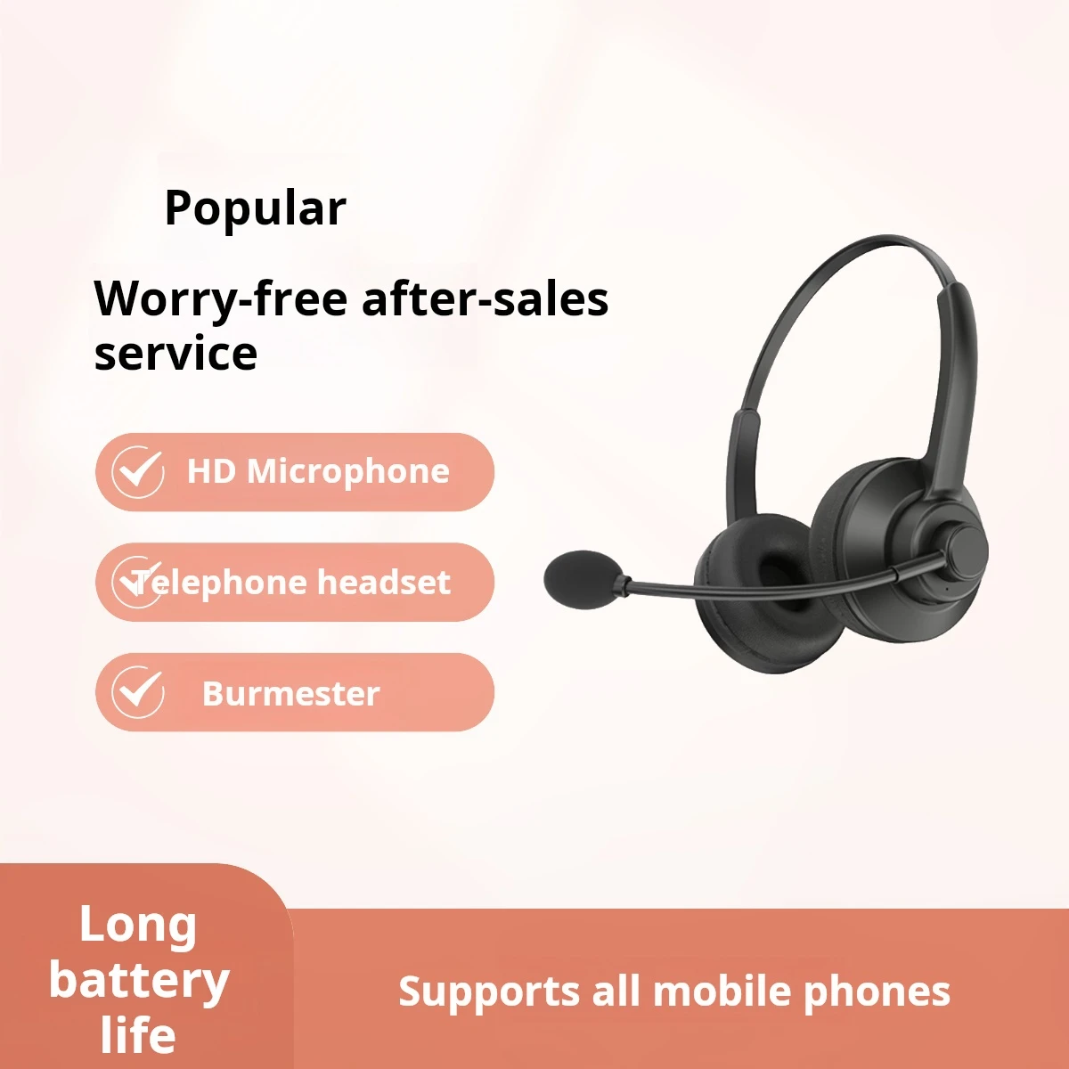 

Наушники Bluetooth с креплением на голову, стерео музыкальные игровые наушники, офисные наушники, деловые наушники с микрофоном с шумоподавлением HC13