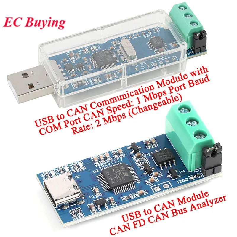 modulo-usb-para-can-suporte-a-protocolos-can20a-can20b-e-can-fd-analisador-de-barramento-can-v20-assistente-de-depuracao-e-adaptador-de-comunicacao