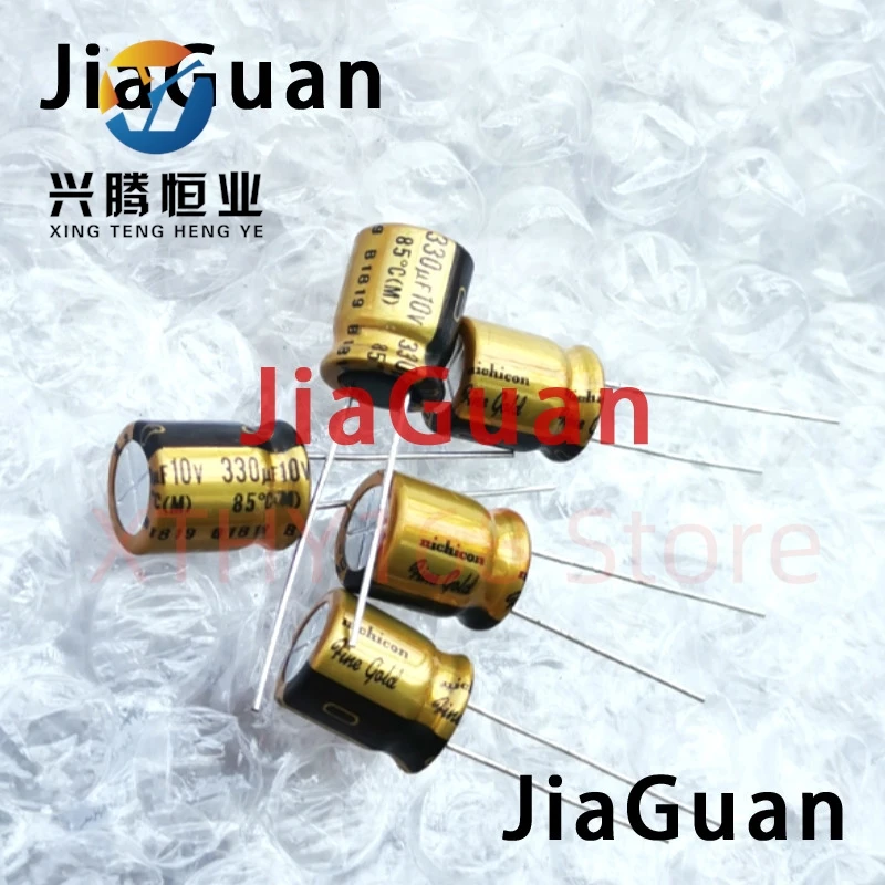 10 peças nichicon fg 10v330uf 10x12mm ouro fino 330uf 10v fineGold 330uf10v amplificador capacitor de áudio muso 330uf/10v