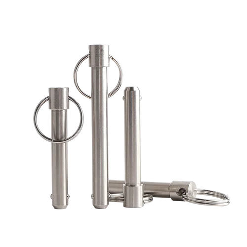 Imagen 2 del producto Pasadores de localización de liberación rápida de 5/10/14/20/25mm de diámetro QX114, pasador de bloqueo de cabeza de bola de resorte de acero inoxidable con anillo de tracción, pasador de bloqueo de bola