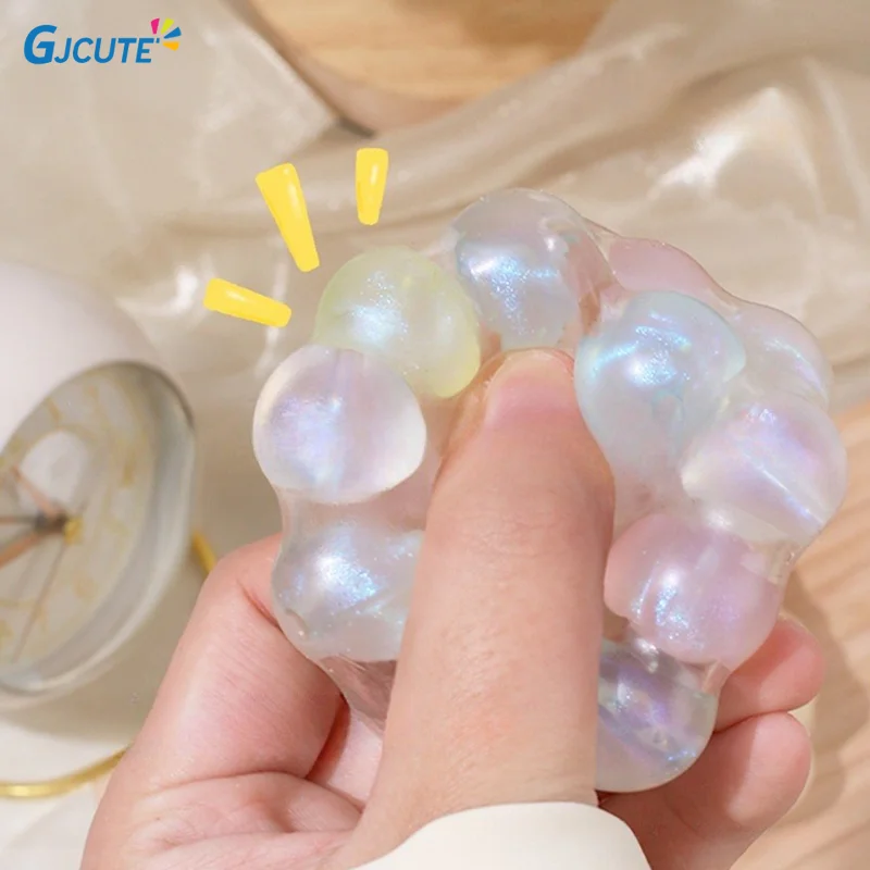 Stress Relief Squeeze Pearl Balls Stress Ball Fidget Toy Glazed Beads Vent Ball Pearl Balls Party Kids Fidgeting Girl Baby Toy