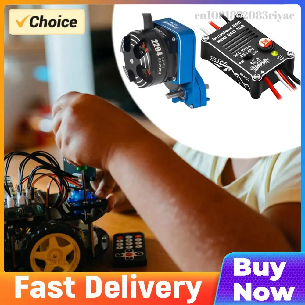 

Бесщеточный мотор 2204 2400KV с трансмиссией и бесщеточным регулятором скорости 30A для радиоуправляемых краулеров SCX24 Axial 1/24, радиоуправляемых машин и грузовиков