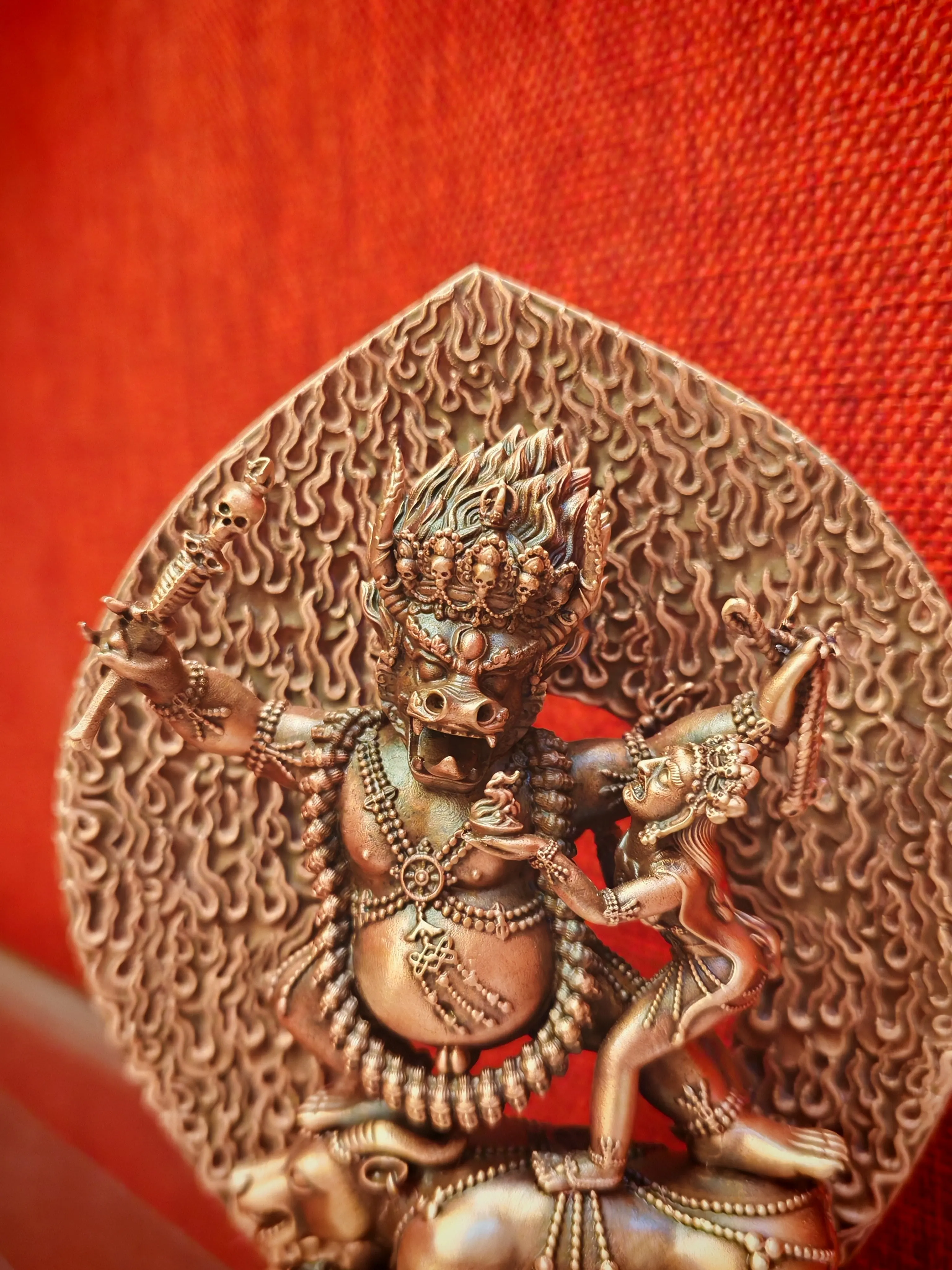 Hell Demon Protector Hell Lord Pure Copper Boutique Buddha Statue Height 10 cm