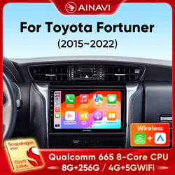 Ainavi For Toyota Fortuner 2015-2022 Car Radio Carplay Android Auto Touch Screen Multimedia Player Navigation GPS Auto radio