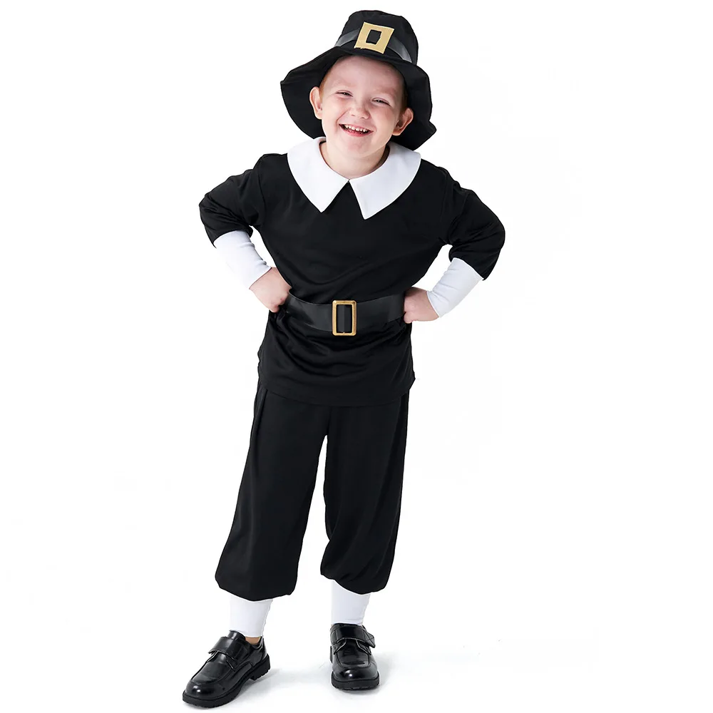 Umorden Child Kids Colonial Pilgrim Boy Costume Thanksgiving Book Week Fancy Dress