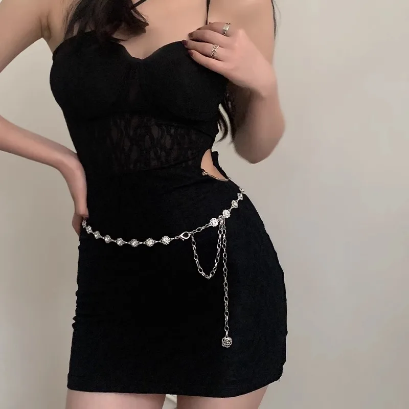 Metal Chatelaine Haute Couture Summer Dress With Fashionable Ins Style Decorative Suit Thin Belt Fashion Chain