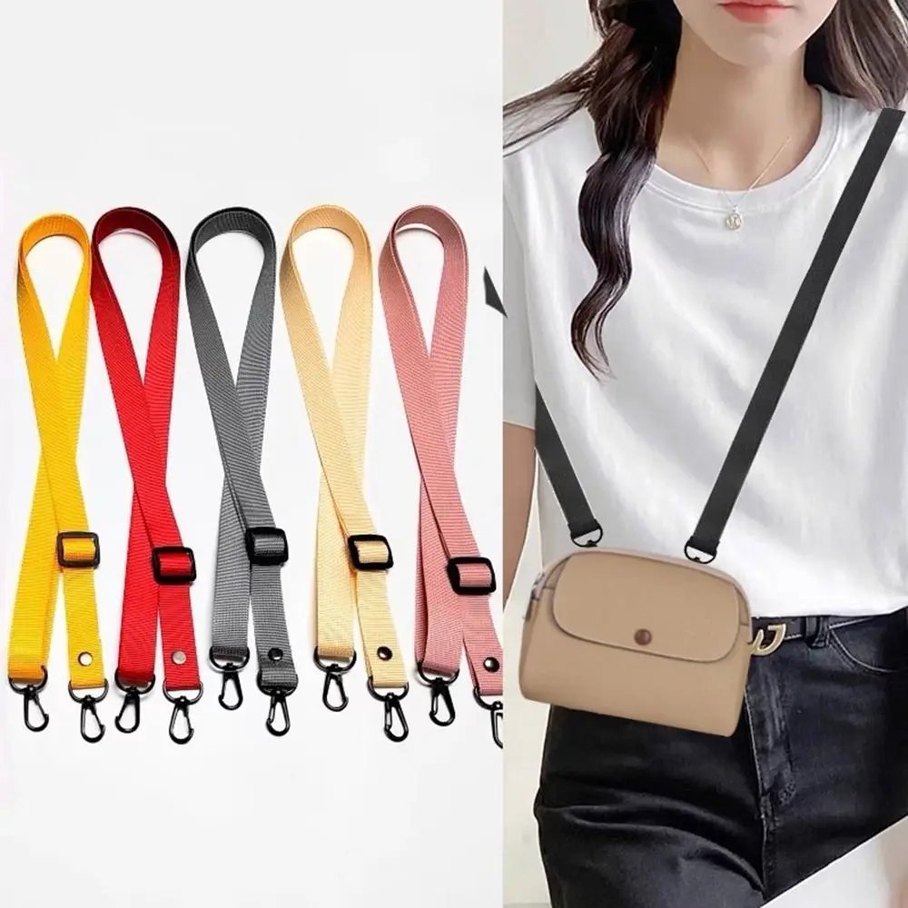 Simple Nylon Shoulder Strap Lanyard Replacement Solid Color Shoulder Bag Belt Adjustable Crossbody Bag Strap Bag Accessories