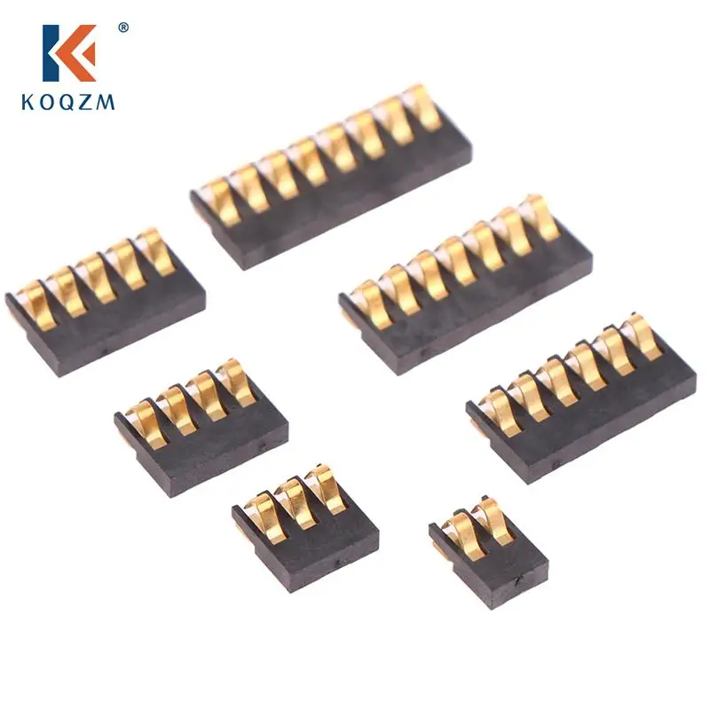 SMT Spring Battery Connector 2.0 MM Pitch 2 3 4 5 6 7 8 Pin Male Contact Power Charge Connector Contacts Gold Plated