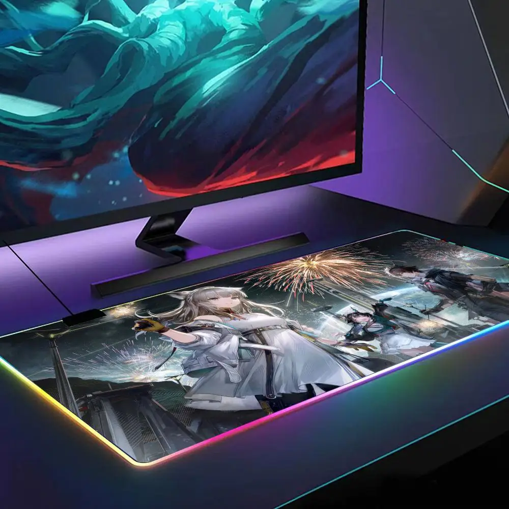 

Коврик для мыши Arknights Endfield RGB, игровой коврик для мыши, настольный коврик HD Gamer, большой светодиодный светильник, коврики для мыши XXL
