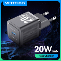 Vention 20W PD GaN Fast Type C Charger Quick Charging PD 3.0 QC 3.0 USB C Chargers for iPhone 16/15 Xiaomi Samsung Mobile Phone
