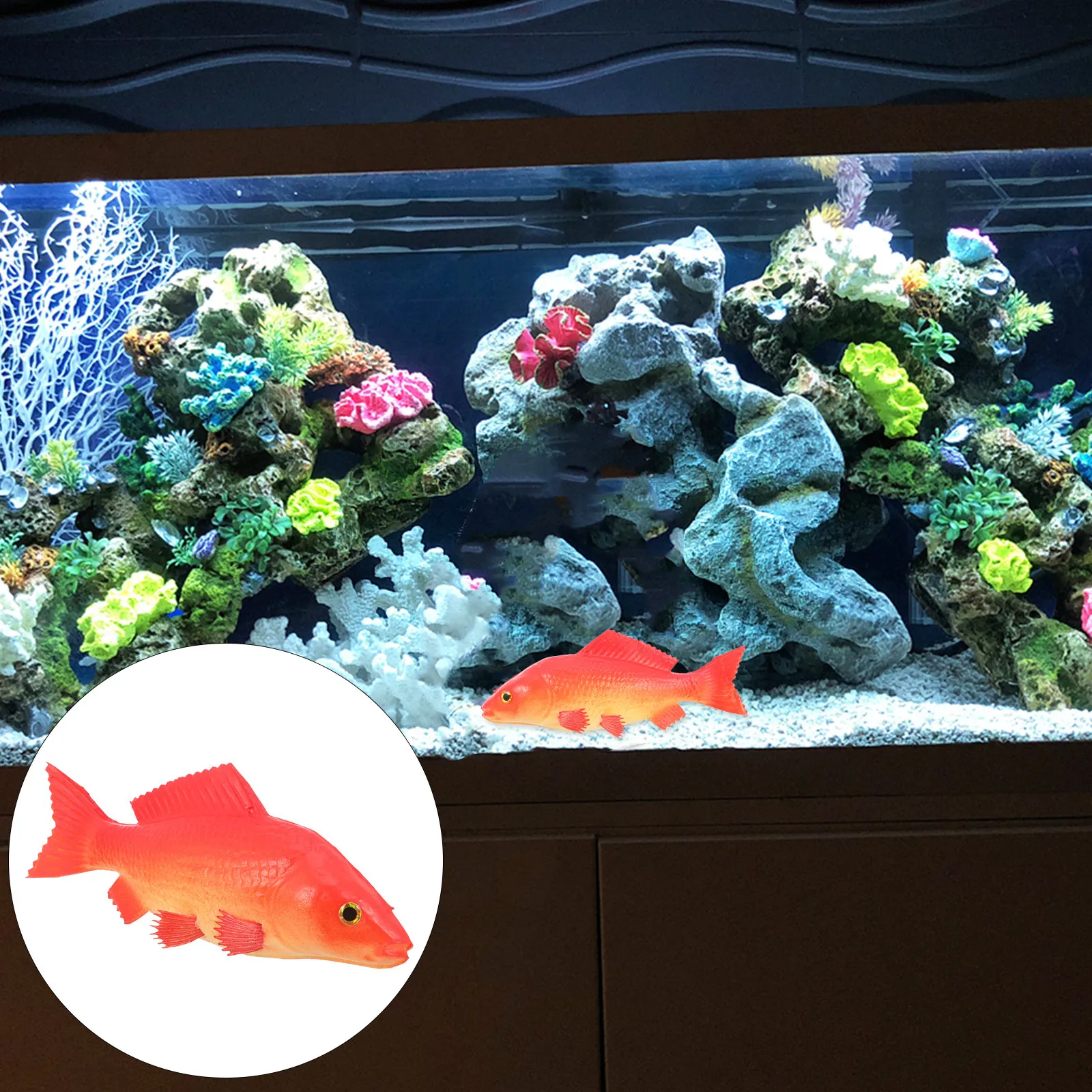 

Premium Lifelike Carp Decoration for Aquarium Desktop Micro Landscape Home Living Room Kids Educational Plaything Simulation