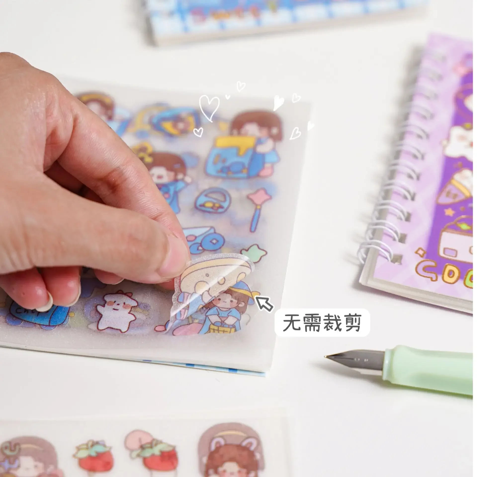 Frosted Handbook Stickers Cartoon DIY Decorative Material Sticker Cute Waterproof Journal Sticker Book School Supplies