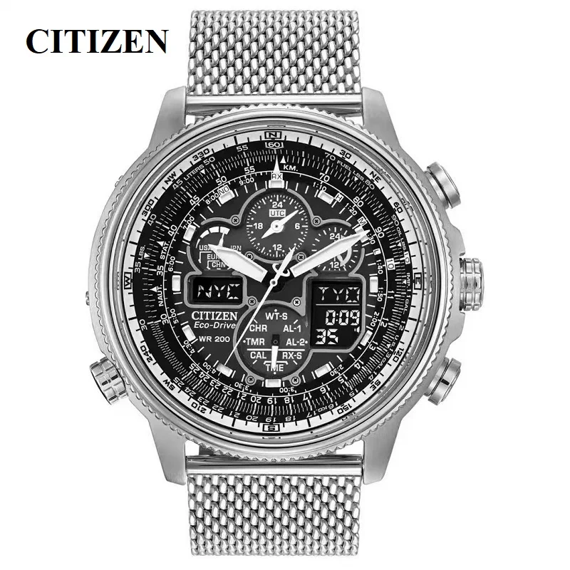 CITIZEN Skyhawk Men's Watch Luxury Men's Second Running Waterproof Stainless Steel Quartz Watch Business Casual Watch