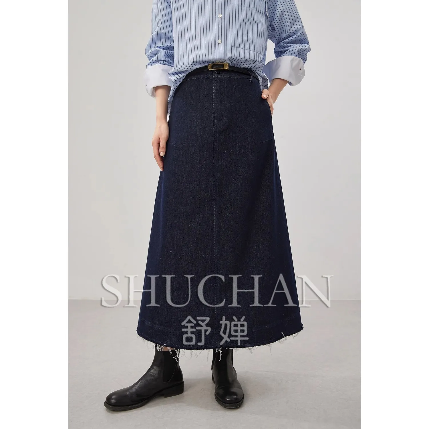 

Long Denim Skirt High 2025 Early Spring Korean Fashion Clothing Skirts for Women Faldas Mujer Moda