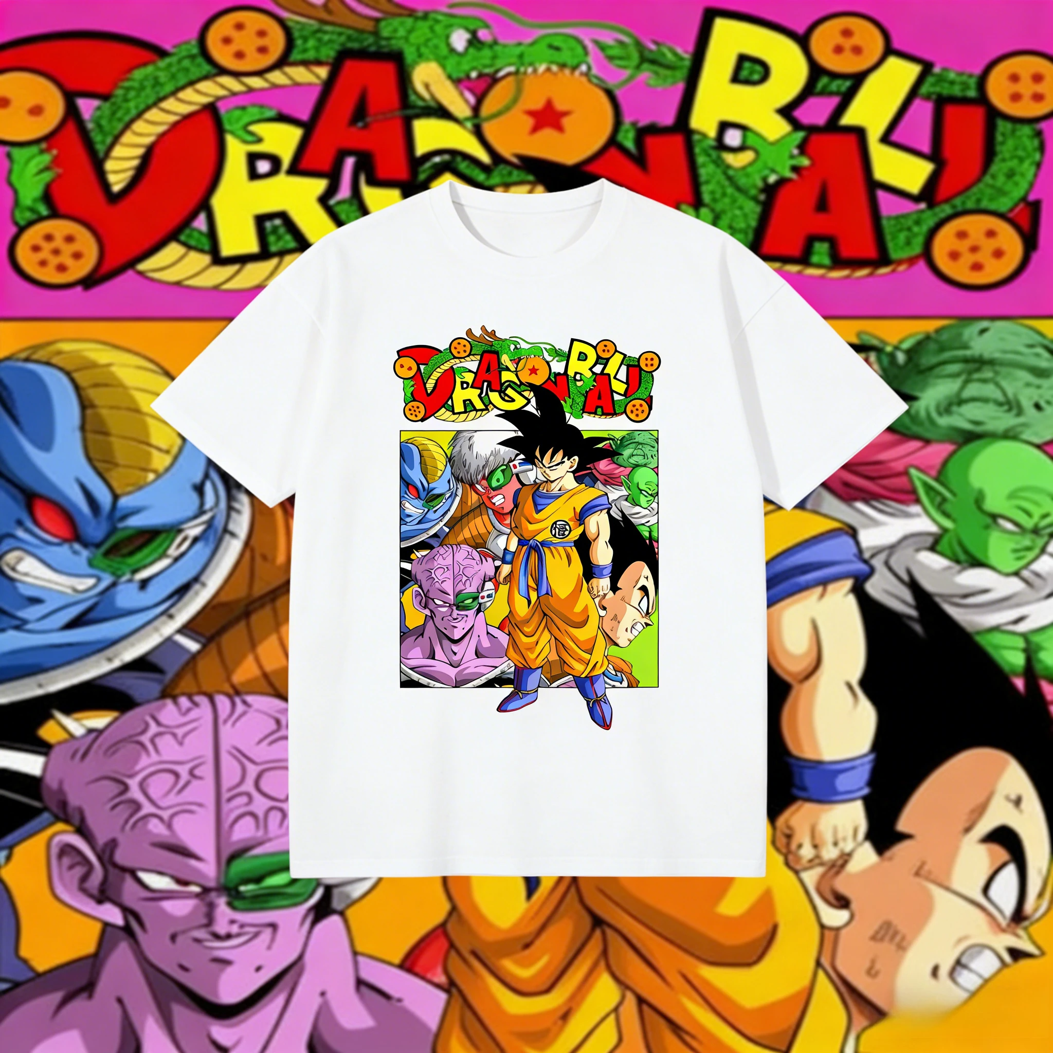 

Новая летняя футболка унисекс 2026 года с принтом Dragon Ball к 40-летию, хлопок, аниме-принт, увеличенный размер, повседневная уличная одежда в стиле Y2K