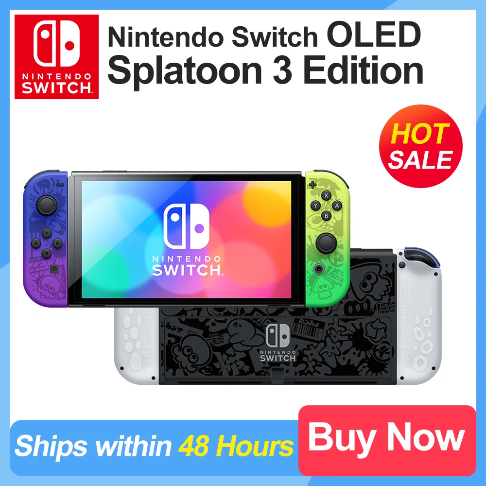 Máy Nintendo Switch OLED Mô Hình Splatoon 3 Phiên Bản Máy Chơi Game Giới Hạn Màu 7 Inch OLED Nhiều Màu Sắc Màn Hình Cảm Ứng 64 GB bộ Nhớ