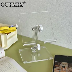 OUTMIX Acrylic Tablet Stand Desktop Adjustable Folding Transparent Holder for Mi Pad 4 Samsung iPad Pro Air Mini 12.9 Support