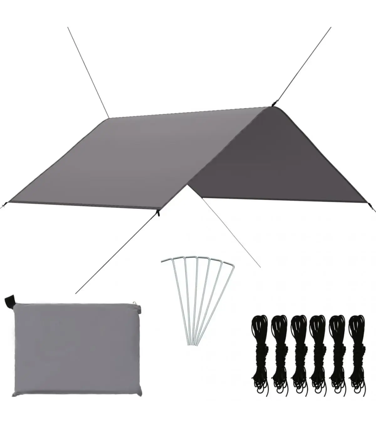 3x2,85 m gray garden awning umbrellas