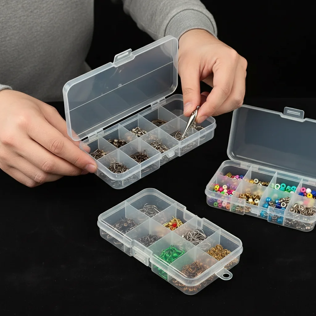 Hot Square Transparent Storage Box Plastic 3 Sizes Jewelry Beads Container Transparent Sundries Organizer Packing Boxes