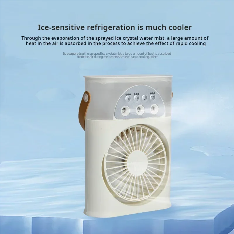 USB Interface 3-Hole Spray Humidification Refrigeration Air Conditioner Portable Desktop Mini Electric Fan