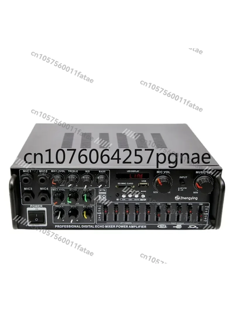 High Power Household Power Amplifier 12V/220V Bluetooth EQ Equalizer Car Outdoor Karaoke Dual-Use