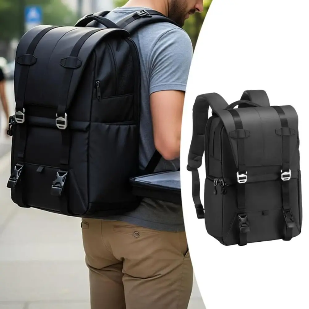 Nylon Camera Backpack Large Capacity Shockproof DSLR Camera Bags Padded Compartments Quick Side Access Travel Backpack