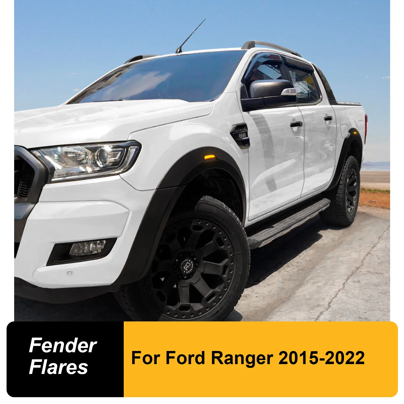 

Fender Flares Kit With LED light Fit For Ford Ranger T7 T8 2015-2018,2019-2022 Year Doubin Cabin Models Wheel Arch Car Accessory