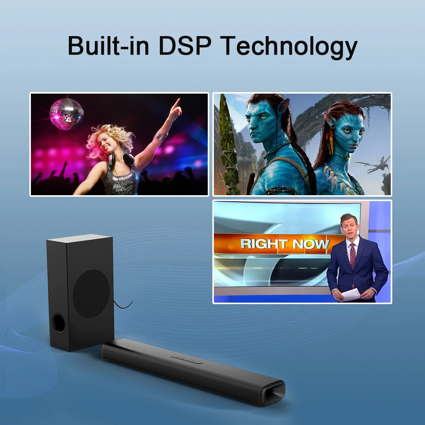 SL04 100W Soundbar TV Portable BT Compatible Speakers Sound bar Wireless Column Bass Home Theater Sound System RCA AUX for TV PC view 3