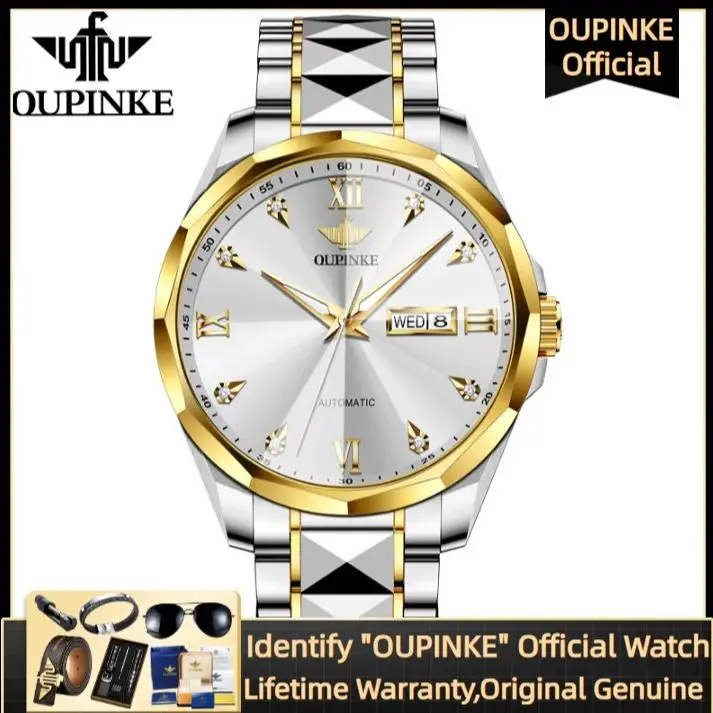 

OUPINKE 3313 Mens Watch Business Dress Automatic Watch Waterproof Sapphire Mirror Mechanical Watch for Men