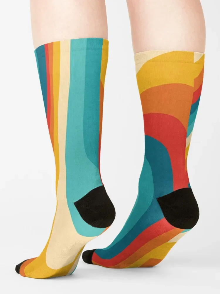 Calcetines estéticos Retro para hombres y mujeres, Calcetines antideslizantes de fútbol, calcetines de moda, 70s