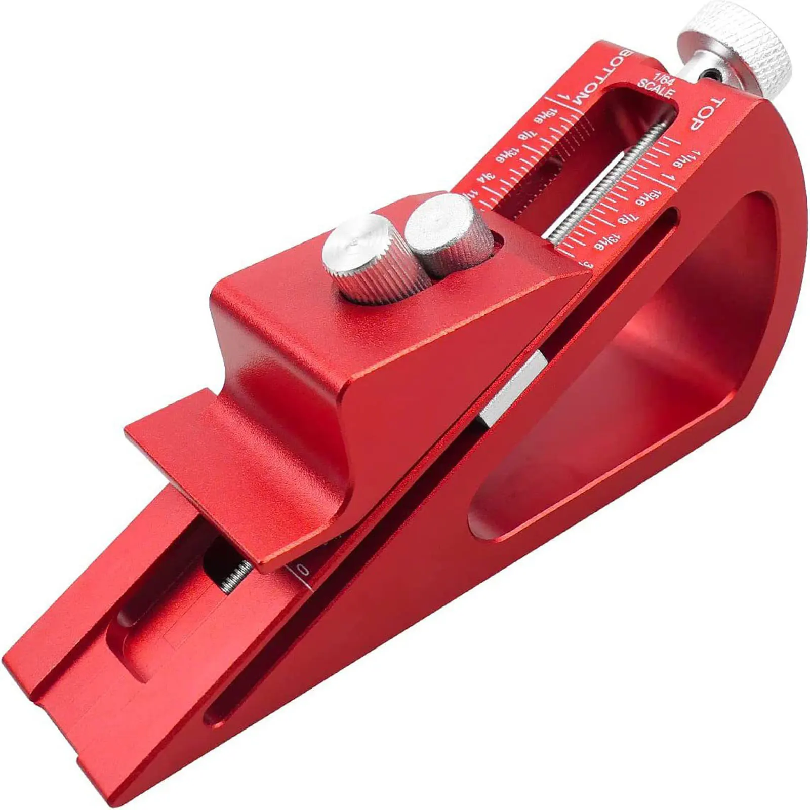 

1 PCS Block Integrated Woodworking Height Gauge Red Adjustable For Measurement 1/646Inch Up To 1-1/16Inch Range